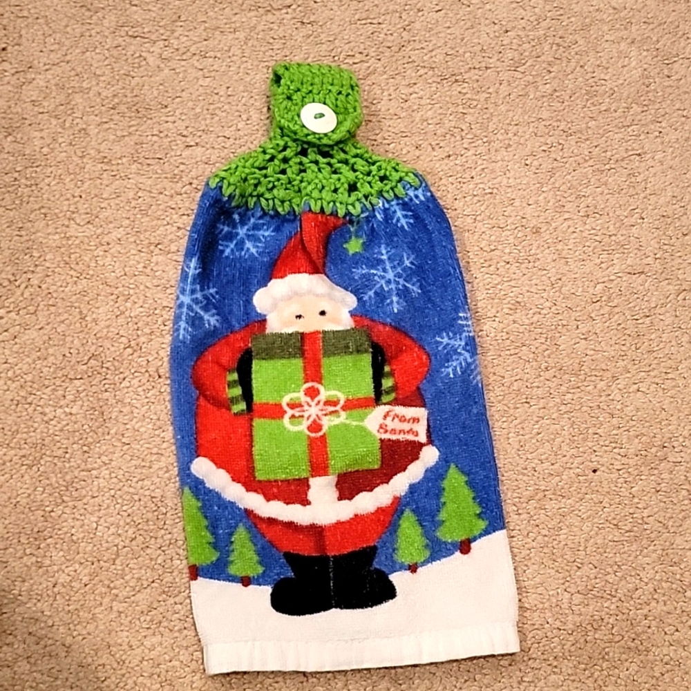 Handmade Hanging Hand Towel - Santa